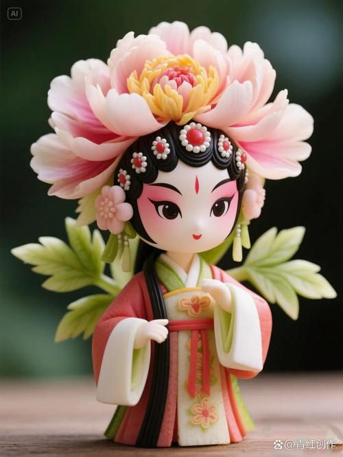 戲曲旦角牡丹花造型手辦,又美又有趣,愛(ài)了愛(ài)了#文藝創(chuàng)作#